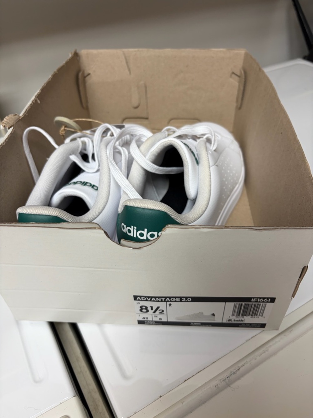 adidas White Low-Top Sneakers with black Accent - Picture 9 of 9